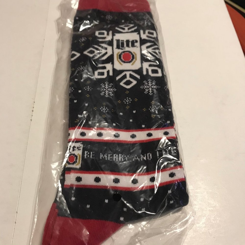 Miller Lite Christmas Socks